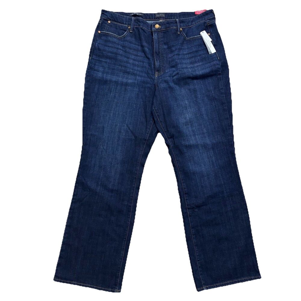 Talbots Barely Boot Jean Womens 18 Curvy Blue High Waist Bootcut Stretch NWT